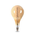 Лампа светодиодная Gauss Black Filament A160 E27 груша золотистая 160 мм мощность - 8 Вт, цоколь - E27, световой поток - 620 Лм, цветовая температура - 2400 °К, цвет колбы - желтый, цвет свечения - теплый белый, форма - грушевидная