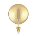 Лампа светодиодная Gauss Black Filament G200 E27 шар 200 мм мощность - 6 Вт, цоколь - E27, световой поток - 890 Лм, цветовая температура - 2700 °К, цвет колбы - желтый, цвет свечения - теплый белый, форма - шарообразная