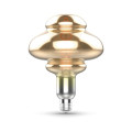 Лампа светодиодная Gauss Black Filament BD160 серая E27 оригинальная 160 мм мощность - 8 Вт, цоколь - E27, световой поток - 330 Лм, цветовая температура - 2400 °К, цвет свечения - теплый белый, форма - оригинальная