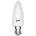 Лампа светодиодная Gauss Elementary C35-27 37 мм мощность - 8 Вт, цоколь - E27, световой поток - 520 лм, цветовая температура - 3000 K, теплый белый свет, форма - свеча