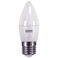 Лампа светодиодная Gauss Elementary C35-27 35 мм мощность - 6 Вт, цоколь - E27, световой поток - 420 лм, цветовая температура - 3000 K, теплый белый свет, форма - свеча