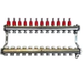 Колекторная группа GEKON GK-721 1″ на 12 EU отводов 3/4″ Ду25Х20 Ру6 с расходомерами, термостатическими клапанами и ручными воздухоотводчиками