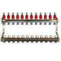 Колекторная группа GEKON GK-741 1″ на 12 EU отводов 3/4″ Ду25Х20 Ру6 с расходомерами, термостатическими клапанами без воздухоотводчиков