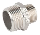 Ниппель переходной GENEBRE 0245 04 03, Ду15 x Ду10 (1/2″ x 3/8″), Ру20, корпус - AISI316 (CF8M), наружная резьба
