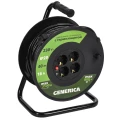 Удлинитель на катушке GENERICA УК 40м, розетки - 4шт, длина кабеля - 40м, тока номинальный - 16А, мощность максимальная - 3500Вт, IP20 WKP20-16-04-40-G