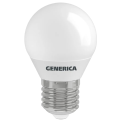 Лампа светодиодная GENERICA LL-G45 12 Вт, 230 В, цоколь - E27, световой поток - 1200 Лм, цветовая температура - 4000 К, цвет свечения - белый, форма - шарообразная