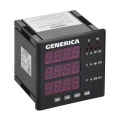 Мультиметр GENERICA LED 96х96мм, трехфазный, с интерфейсом RS-485, отображаемый диапазон от 0 до 9999, 220В, IP64