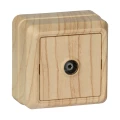 Розетка GENERICA OKTAVA РТВ20-ОС  телевизионная 1-местная, сопротивление - 75Ом, частота радиосигнала - 5-862 МГц, способ монтажа - открытый, материал - АБС-пластик, степень защиты - IP20, цвет - сосна