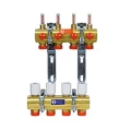 Коллекторная группа GIACOMINI R553F 1″x3/4″x3 Ду25х20 Ру10 со встроенными отсечными/балансировочными клапанами, расходомерами и термостатическими вентилями