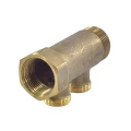 Коллектор латунный GIACOMINI R580C 3/4″ Ду20 Ру10 ВР/НР на 2 выхода 1/2″ НР под евроконус, межосевое расстояние 35мм