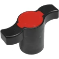 Рукоятка-бабочка Giacomini R749F 3/4″ - 1″ - 1 1/4″ пластмассовая удлиненная, для шаровых кранов, черная