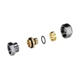 Муфта металлопластиковая Giacomini R187F Дн16х2,0х1/2″ присоединение внутренняя резьба, латунная, хромированная