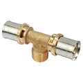 Тройник Giacomini RM153 Дн20х1/2″х20 Ру10 латунный, присоединение - наружная резьба/пресс, переходной