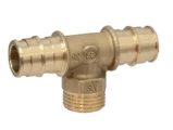 Тройник Giacomini GX153 Ду16x1/2″Mx16 для системы GX, с переходом на наружную резьбу, латунный