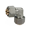 Угольник Giacomini R561 Дн20 90° Ру10 для металлопластиковых труб, латунный, присоединение - обжим