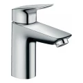 Смеситель для раковины Hansgrohe Logis длина 108 мм, одноручный, излив плоский, серебристый