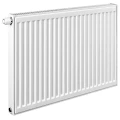Радиатор стальной панельный Heaton Ventil Compact, тип 11, 400х400мм, настенный, присоединение резьбовое - 1/2″, теплоотдача - 398Вт, подключение - нижнее, универсальное, с термостатическим вентилем, материал - сталь, цвет - белый RAL9016