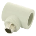 Тройник HEISSKRAFT Дн32х1/2″ Ру30 комбинированный, присоединение - наружная резьба/пайка, полипропиленовый