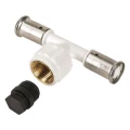 Тройник переходной HENCO 13PKW Дн16x1/2″x16 Ру16 c черной заглушкой BP04 1/2″, ПВДФ, пресс/внутренняя резьба