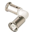 Угольник ПВДФ HENCO 1PKW 90° Дн16x16 Ру16 пресс, белый