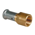Муфта латунная Henco Дн16x1/2″ Ру16 с внутренней резьбой, прессованная