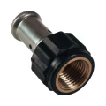 Муфта ПВДФ Henco Дн16x1/2″ Ру16 с внутренней резьбой, прессованная, черная