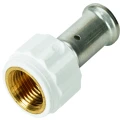 Муфта ПВДФ Henco Дн16x1/2″ Ру16 с внутренней резьбой, прессованная, белая