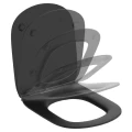 Сиденье для унитаза Ideal Standard TESI T3527V3, с микролифтом, из дюропласта, черное