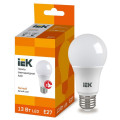 Лампа светодиодная IEK Eco A60 матовая, мощность - 13 Вт, цоколь - E27, световой поток - 1170 лм, цветовая температура - 3000 K, форма - грушевидная