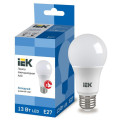 Лампа светодиодная IEK Eco A60 матовая, мощность - 13 Вт, цоколь - E27, световой поток - 1170 лм, цветовая температура - 6500 K, форма - грушевидная