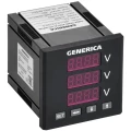 Вольтметр цифровой GENERICA VD11 щитовой, трехфазный, размер - 72х72мм, с DO + RS485 IDV11-5-3-3-LED-G