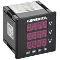 Вольтметр цифровой GENERICA VD21 щитовой, трехфазный, размер - 96х96мм IDV21-5-3-0-LED-G