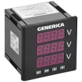 Вольтметр цифровой GENERICA VD21 щитовой, трехфазный, размер - 96х96мм, с DO + RS485 IDV21-5-3-3-LED-G