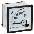 Амперметр IEK Э47 4000/5А, класс точности 1.5, диапазон измерений - 0-4000А, размер - 72х72мм IPA10-6-4000-E