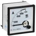Амперметр IEK Э47 6000/5А, класс точности 1.5, диапазон измерений - 0-6000А, размер - 72х72мм IPA10-6-6000-E