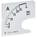 Шкала сменная IEK 25/5А-1.5 для амперметра Э47, размер - 72х72мм IPA10D-SC-0025
