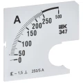 Шкала сменная IEK 250/5А-1.5 для амперметра Э47, размер - 72х72мм IPA10D-SC-0250
