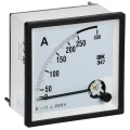 Амперметр IEK Э47 250/5А, класс точности 1.5, диапазон измерений - 0-250А, размер - 96х96мм IPA20-6-0250-E