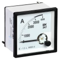 Амперметр IEK Э47 3000/5А, класс точности 1.5, диапазон измерений - 0-3000А, размер - 96х96мм IPA20-6-3000-E