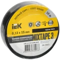 Изолента IEK MIXTAPE 3 UIZ-13-10-10M-K02, 15 мм, длина - 10 м, самозатухающая изоляционная, материал - поливинилхлорид, цвет - черный