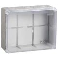 Коробка распаячная IEK КМ41276 для открытой проводки безгалогенная (HF) с прозрачной крышкой, 5 вводов, 240х195x90мм, материал - пластик, IP55, упаковка - 6шт. UKO10-240-195-090-K51-55