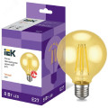 Лампа светодиодная IEK LLF-G95 8 Вт, 230 В, цоколь - E27, световой поток - 960 Лм, цветовая температура - 2700 К, цвет свечения - теплый , форма - шарообразная