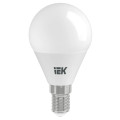 Лампа светодиодная IEK LLE-G45-230V 45 мм мощность - 7 Вт, цоколь - E14, световой поток - 630 лм, цветовая температура - 3000 K, теплый белый свет, форма - шар