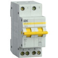 Выключатель-разъединитель IEK ВРТ-63 2P 16 А трехпозиционный, двухполюсный, напряжение 400 В