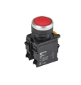 Кнопка IEK MASTER MI-BT60-11T-3-21-K04 Ду22 1NO+1NC с фиксацией, тип кнопки - плоская, красная, степень защиты IP65