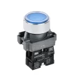 Кнопка управления IEK LA167-BAF61 1NO Ду22, тип кнопки - плоская, синяя, напряжение - 660В, степень защиты IP65