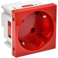 Розетка IEK Праймер 45° 2-местная для скрытой установки РКС-20-32-П-45, с заземлением, со шторками, цвет - красный PR-KK40D-RSZH-2-2-45-K04