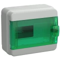 Корпус навесной IEK TEKFOR КМПн-8 178х204х114мм, модулей-8, рядов-1, глубина - 114мм, ширина - 204мм, высота - 178мм, материал - пластик, цвет - серый, зеленая прозрачная дверь TF5-KP72-N-08-65-K03-K06