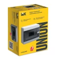 Корпус навесной IEK UNION Compact ЩРН-П-8 103х218х170мм черная пр. дверь пластиковый, модулей - 8, рядов - 1, IP41, цвет - белый UIC-KP12-N-08-41-K01