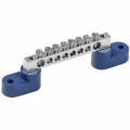 Шина IEK N ноль ШНИ-6х9-8-У2-С Ni исполнение изолятора - с двумя угловыми изоляторами, количество соединений - 8, материал - латунь никелированная, цвет - синий, YNN10-08-C2-K07-N